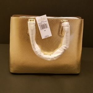 MK Adele LG Satchel Embossed Leather